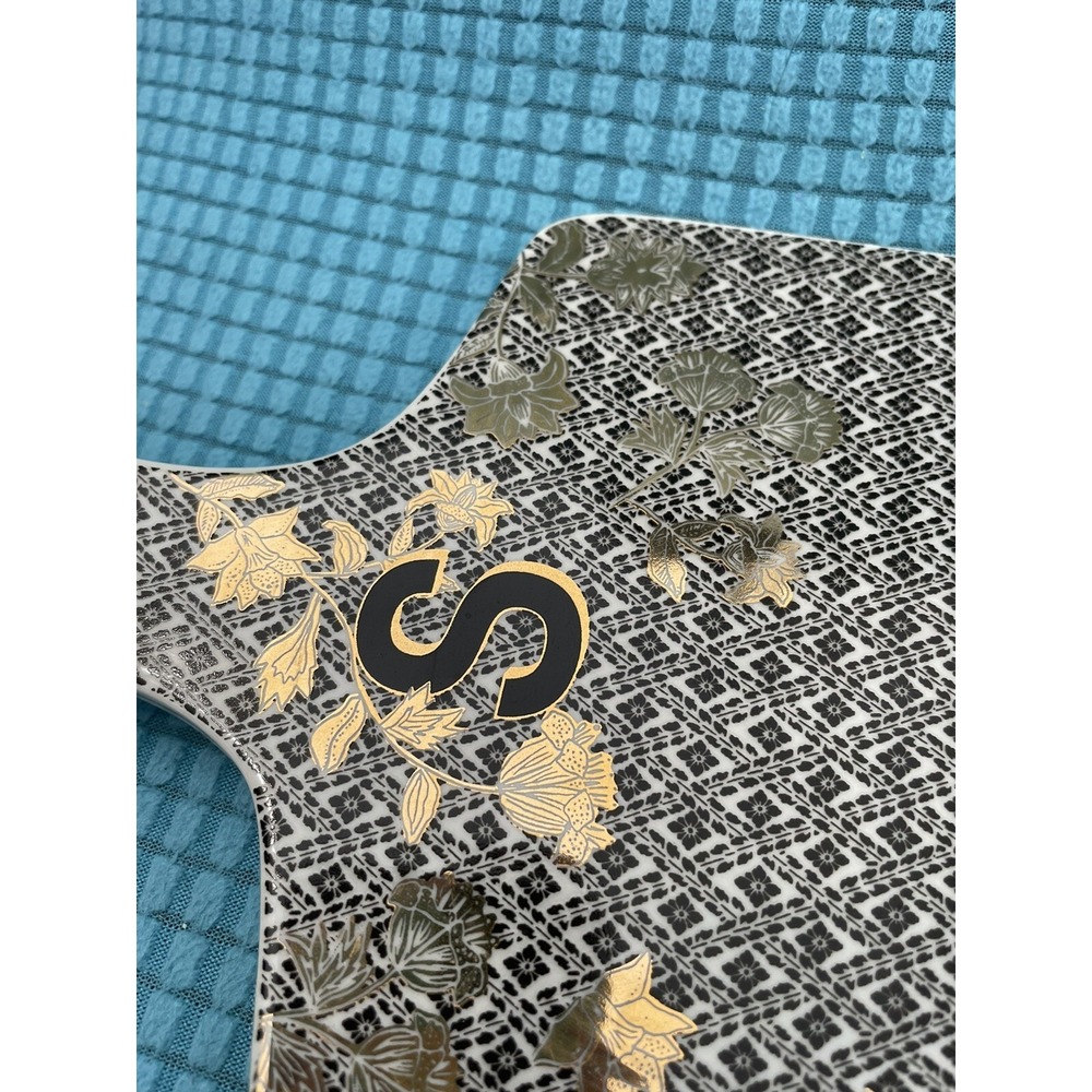 Anthropologie French Bistro Cheese Cutting Board Eliza Tile Monogram S - Picture 10 of 11